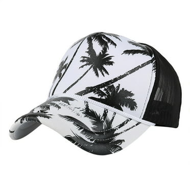Broad Coconut Leaves Washed Cotton Denim Baseball Cap Vintage Adjustable Dad Hat for Men Women 